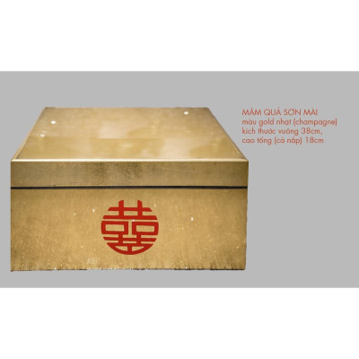 Mâm quả sơn mài cao cấp Thanh Bình Lê các loại quả vuông, tròn, trái tim và lục giác