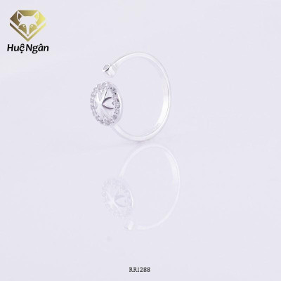 Nhẫn bạc Ý 925 Huệ Ngân - Cỏ bốn lá may mắn free size RR1288