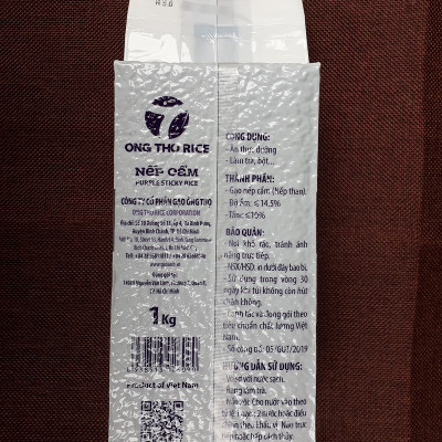 Gạo Nếp Cẩm - Gạo Ông Thọ Túi 1Kg - Thơm ngọt mềm dẻo, tốt cho sức khỏe