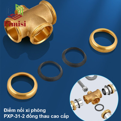 Xi Phông Chậu Rửa Bát 2 Hố Pimisi PXP-31-2 Inox Cao Cấp Kiểu Chun Uốn - Kim Loại Bẻ Cong Được, Thoát Nước Nhanh, Dùng Để Xả Thải Nước Bồn Rửa Chén 2 Hộc Thu 110 Inox 304, Chống Mùi Hôi Và Côn Trùng Gián, Chuột Cắn Phá - Có Đầu Thoát Tràn | Hàng Chính Hãng