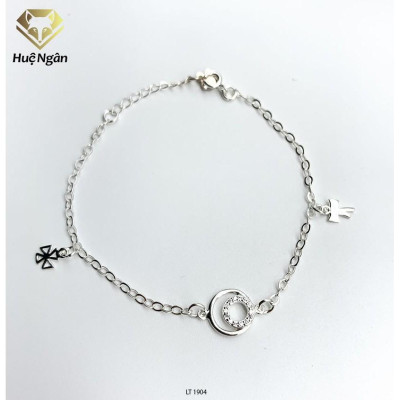 Lắc tay bạc Ý 925 Huệ Ngân - Vòng tròn xinh xắn LT1904