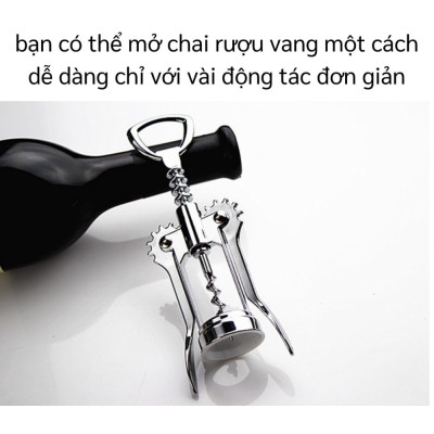 Dụng Cụ Khui Mở Rượu Vang, Khui Bia Kim Loại Không Gỉ - Hàng Chính Hãng MINIIN