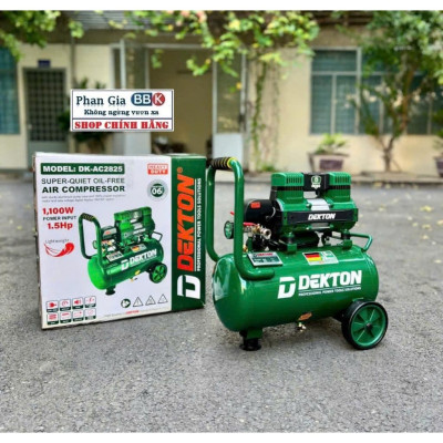 Máy Nén Khí Dekton 25 Lít DK-AC2825 1.5HP/1100W/ không Dầu / Bình 25L - Lưu Lượng 125L/Phút