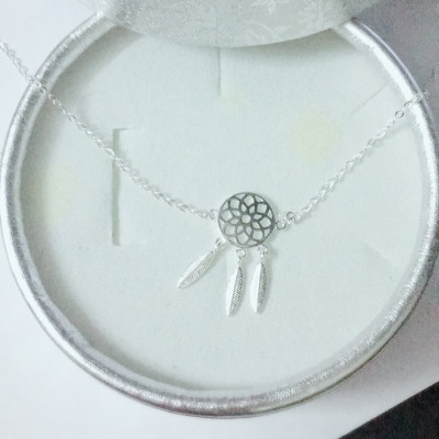 Lắc chân nữ bạc 925 Huệ Ngân - Dreamcatcher bùa bắt giấc mơ RYBJ50076