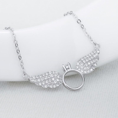 Dây chuyền bạc 925 cánh thiên thần dễ thương long lanh lấp lánh Dế Bạc - D4411