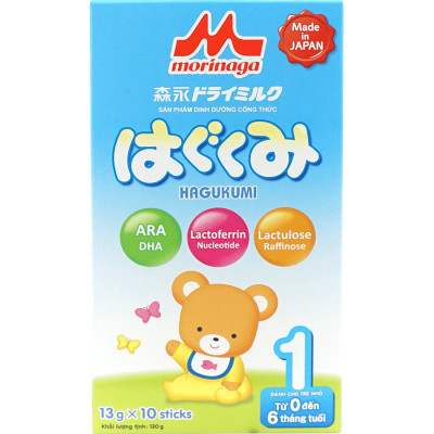 Combo 2 hộp sữa Morinaga Số 1 dạng thanh  - Hagukumi (130g) - 10 thanh / hộp (0 - 6 tháng)