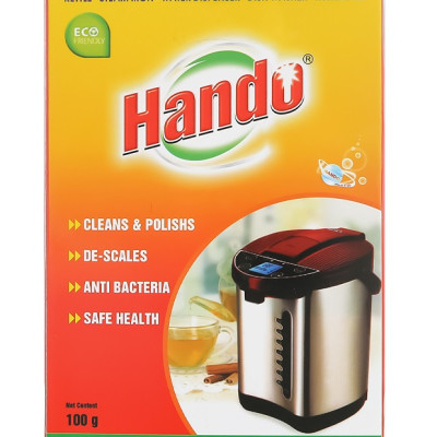 Combo 2 hộp 4 gói Bột tẩy cặn nước đá vôi ấm đun,bình đựng nước Hando 100Gr