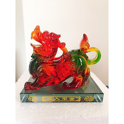 Tỳ hưu phong thủy để bàn size lớn 11*6.5*10.5 cm trang trí không gian xe hơi, bàn làm việc - Hàng chính hãng