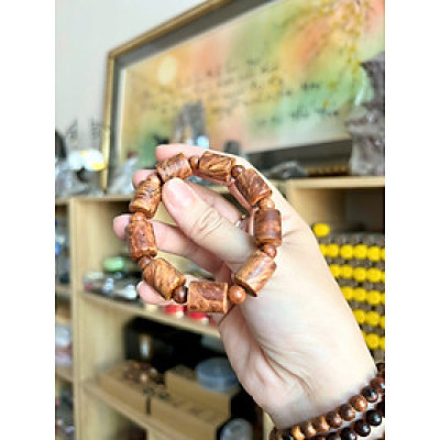 Vòng nu huyết Long 12li kiểu trúc - đậm dầu - vòng nhiều nu - thơm vĩnh viễn phong thuỷ may mắn