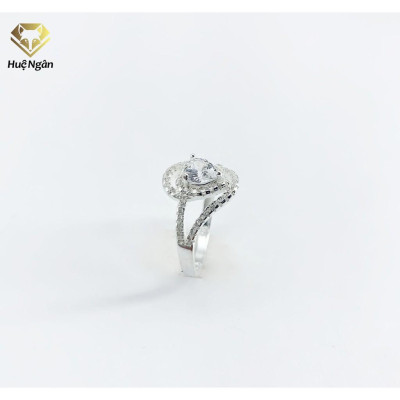Nhẫn bạc Ý 925 Huệ Ngân - Nhẫn Tim xinh Đính Đá RR1537