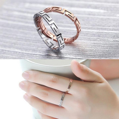 Nhẫn titan nữ thời trang cao cấp vạn lý trường thành thép không gỉ titanium trangsucpt 3 màu NNUT35