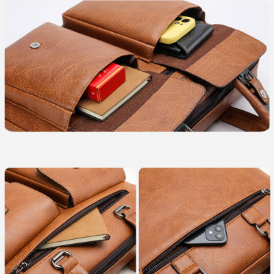 Túi xách da chống sốc laptop surface, túi công sở nam nữ cặp đựng laptop có dây đeo chéo