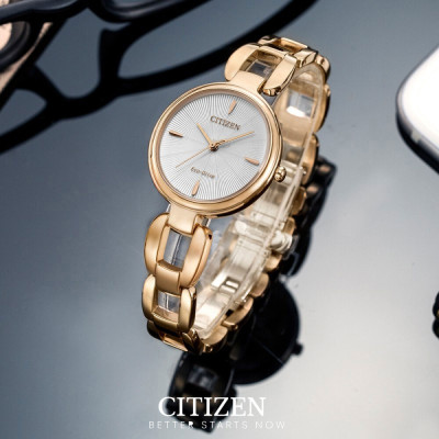 Đồng Hồ Nữ Citizen Dây Thép Không Gỉ EM0423-81A - Mặt Trắng (Sapphire)