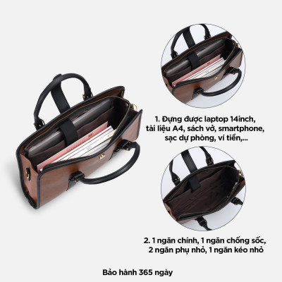 Túi xách công sở nam nữ đựng tài liệu A4 UB2 - 6030, túi đựng laptop 14 inch thanh lịch