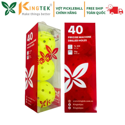 Bóng Pickleball tiêu chuẩn thi đấu Kingtek K-Elite, Hộp 03 bóng