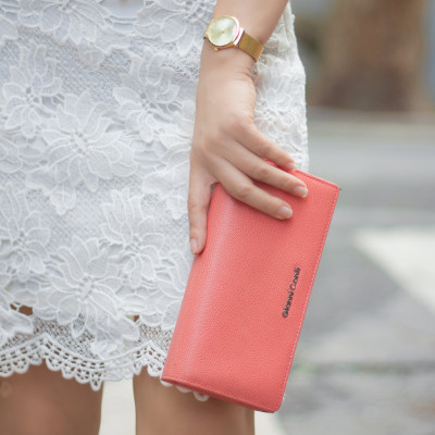 Ví Da Nữ Gianni Conti Italy  2158431PNK  - Hồng