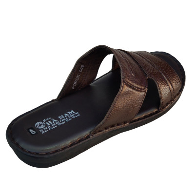 Dép Nam Quai Ngang Da Bò Thật TiTi ĐÔ Cao Cấp DNA2115d