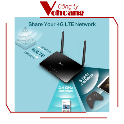 Bộ Phát Wifi TP-Link Archer MR400 Băng Tần Kép 4G LTE AC1200 - Hàng Chính Hãng