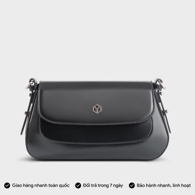 Túi Yuumy ( Thời trang nữ phối nắp gập size 25 - Túi đeo chéo da Smooth YN252 )