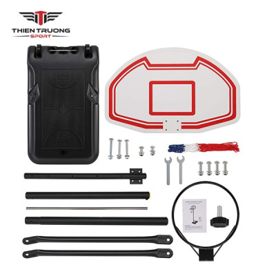 Trụ bóng rổ học sinh TT01 điều chỉnh 205 -255cm tặng kèm quả bóng rổ số 5, trụ bóng rổ gia đình nhỏ gọn, tháo lắp dễ dàng