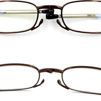 Kính lão gọng xếp 868 màu nâu tròng lão từ 1 độ đến 4 độ