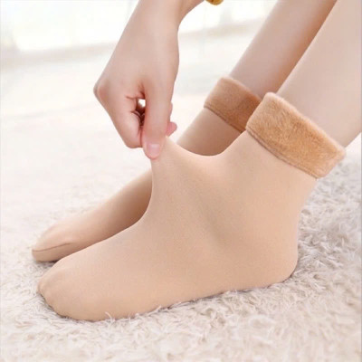 Combo 2 Đôi Tất Nữ Lót Lông Cổ Cao Siêu Ấm Áp Giữ Nhiệt Rất Tốt Màu Đen