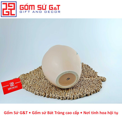 Lọ hoa dáng vò vẽ cam Gốm Sứ G&T