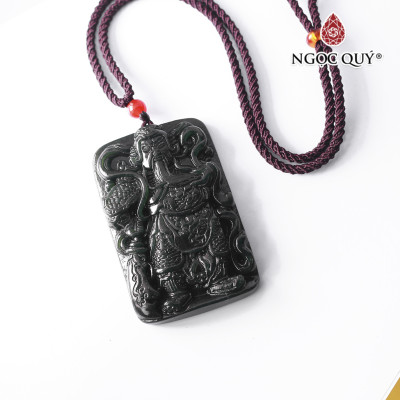 Mặt dây chuyền quan công đá ngọc hòa điền mệnh mộc, hỏa - Ngọc Quý Gemstones