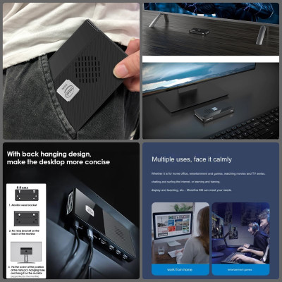 Máy Tính Siêu Nhỏ Ultra Mini M6 - Intel thế hệ 12 Alder Lake N100 - Hỗ Trợ Xuất Hình 4K 60hz hàng nhập khẩu