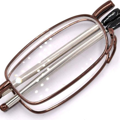 Kính lão gọng xếp 868 màu nâu tròng lão từ 1 độ đến 4 độ