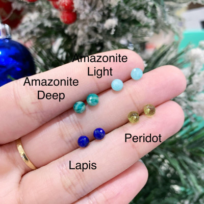 Bông Tai Vàng 14KY Đính đá thiên nhiên - MOON Jewelry