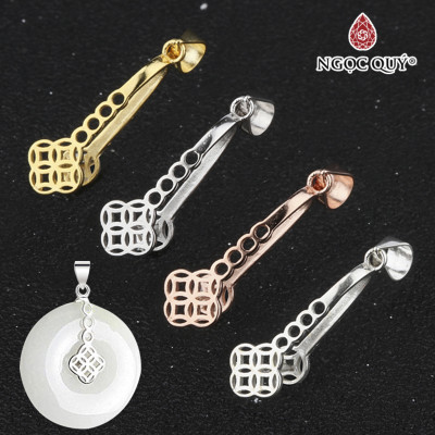 Khoen bạc mạ vàng móc mặt dây chuyền đồng điếu, mặt phật, tỳ hưu, hồ ly - Ngọc Quý Gemstones