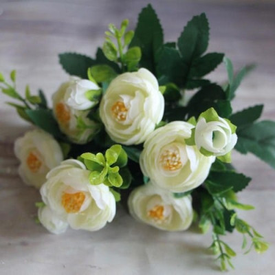 Bình hoa hồng tỉ muội cắm sẵn - Cây giả, hoa lụa trang trí nhà cửa