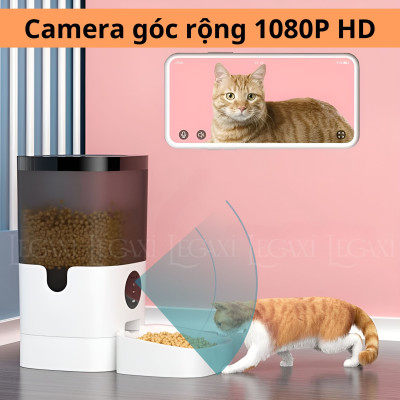 [XÃ LỖ] Máy Cho Ăn Tự Động Chó Mèo Pet Thú Cưng Dung Tích 6 Lít Camera Kết Nối Bluetooth App Ghi Âm Dudupet Cat Dog Legaxi