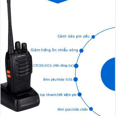 2 Bộ đàm Motorola XPR-368 + 2 Tai nghe chuyên dụng cho bộ đàm, phiên bản mới nhỏ gọn, liên lạc xa 2.5 km, pin dùng 12 giờ, xuyên phá vật cản tốt - Hàng nhập khẩu
