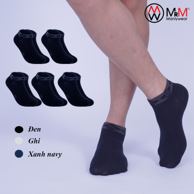 Hộp 5 đôi tất vớ nam cổ ngắn kẻ caro MRM Manlywear - cùng màu, chất liệu sợi cotton êm chân, mềm mại thoáng mát, chống hôi chân