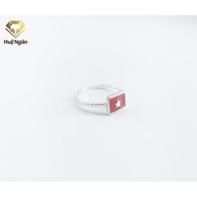Nhẫn bạc Ý 925 Huệ Ngân - Quốc kỳ VIỆT NAM NMK01