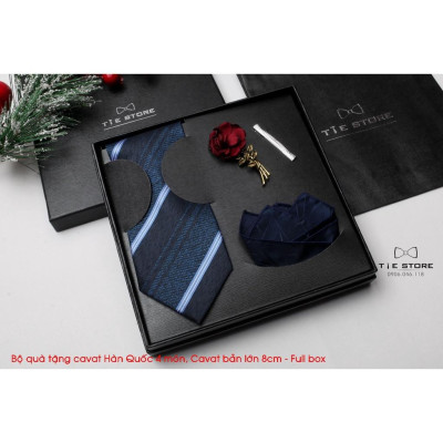 Bộ Cavat 8cm Cao Cấp Hàn Quốc 4 món Phụ Kiện - Full box kèm túi xách, nhiều mẫu