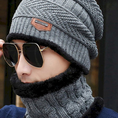 Mũ Len Kèm Khăn Chui Đầu (Freesize)