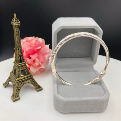 Vòng Tay Lắc Tay Cho Bé Bạc Ta Dạng Kiềng Họa Tiết BẠC HIỂU MINH LTE531