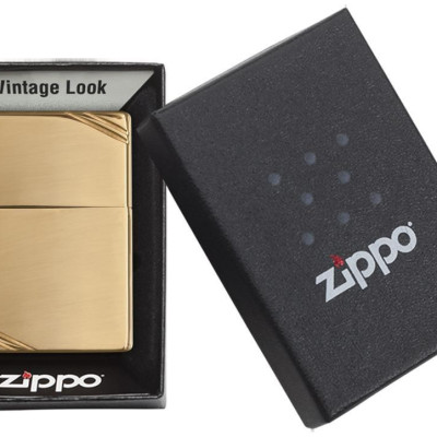 Bật lửa Zippo High Polish Brass Vintage with Slashes 270