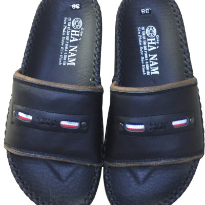 Dép Nam Quai Ngang Da Bò Thật HÀ NAM Cao Cấp DN266