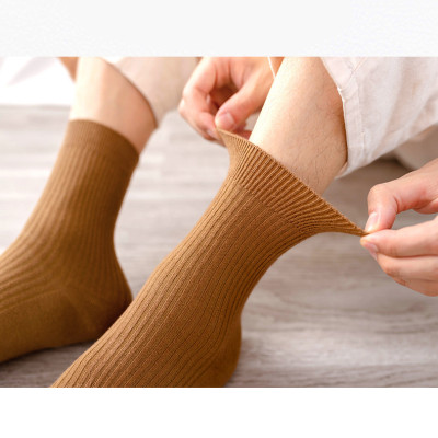 Combo 5 đôi vớ cổ cao nam công sở mẫu gân chìm, tất đi giày tây chất liệu cotton