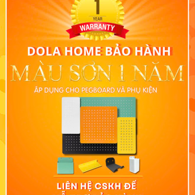 Bảng lỗ Pegboard Dola Home kim loại cao cấp treo tường. Bảng treo trang trí decor nhà cửa, góc làm việc