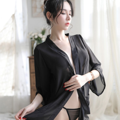 Áo choàng ngủ đơn giản kiểu nhật có 2 túi chất vải voan mỏng mềm nhẹ CDAN80