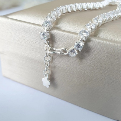 Vòng Tay Lắc Tay Nữ Đính Đá Full Dây Sang Trọng BẠC HIỂU MINH LTU565