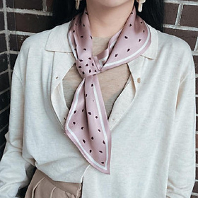 Khăn lụa đa năng thời trang Hàn Quốc quàng cổ và làm phụ kiện thời trang AKL25 họa tiết nhỏ