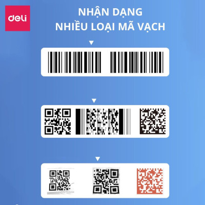 Máy Quét Mã Vạch 1D 2D Đa Ứng Dụng Deli - Quét Mã Bar Code QR Siêu Thị, Cửa Hàng Tạp Hóa, Kho Hàng, Kết Nối USB Có Dây Đa Thiết Bị Thông Minh - Hàng Chính Hãng- ES201 ES211