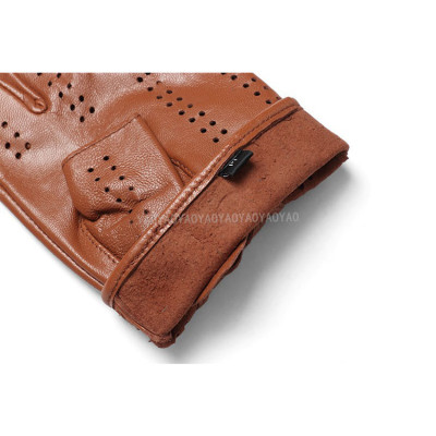 Găng tay nam hở ngón cao cấp BHYST37 Bao da phượt. Da cừu nguyên tấm, Thoải mái lái xe, thật tay