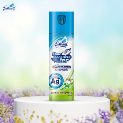 Chai xịt khử mùi hôi giày dép nano bạc Farcent 220ml lưu hương 24h, chuyên dùng làm thơm giày
